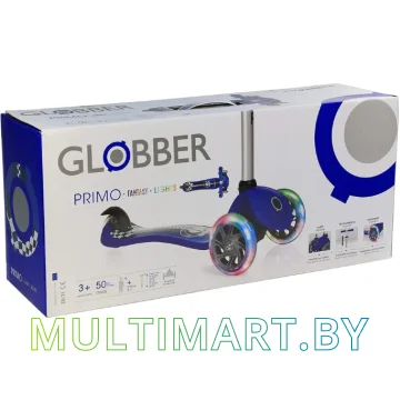 Самокат Globber Primo Fantasy Lights (синяя гонка) картинка 3